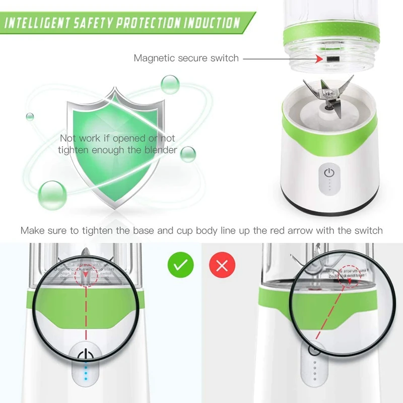 Портативный блендер USB ручной коктейли и смузи для путешествий соковыжималка