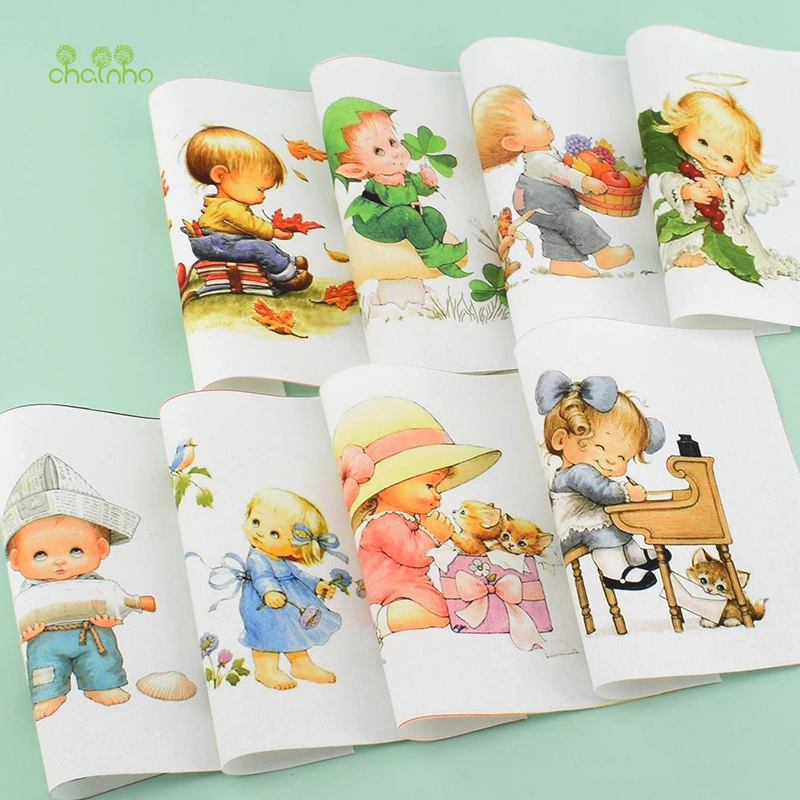 Chainho ручная окрашенная хлопчатобумажная ткань мультяшная серия для сделай сам