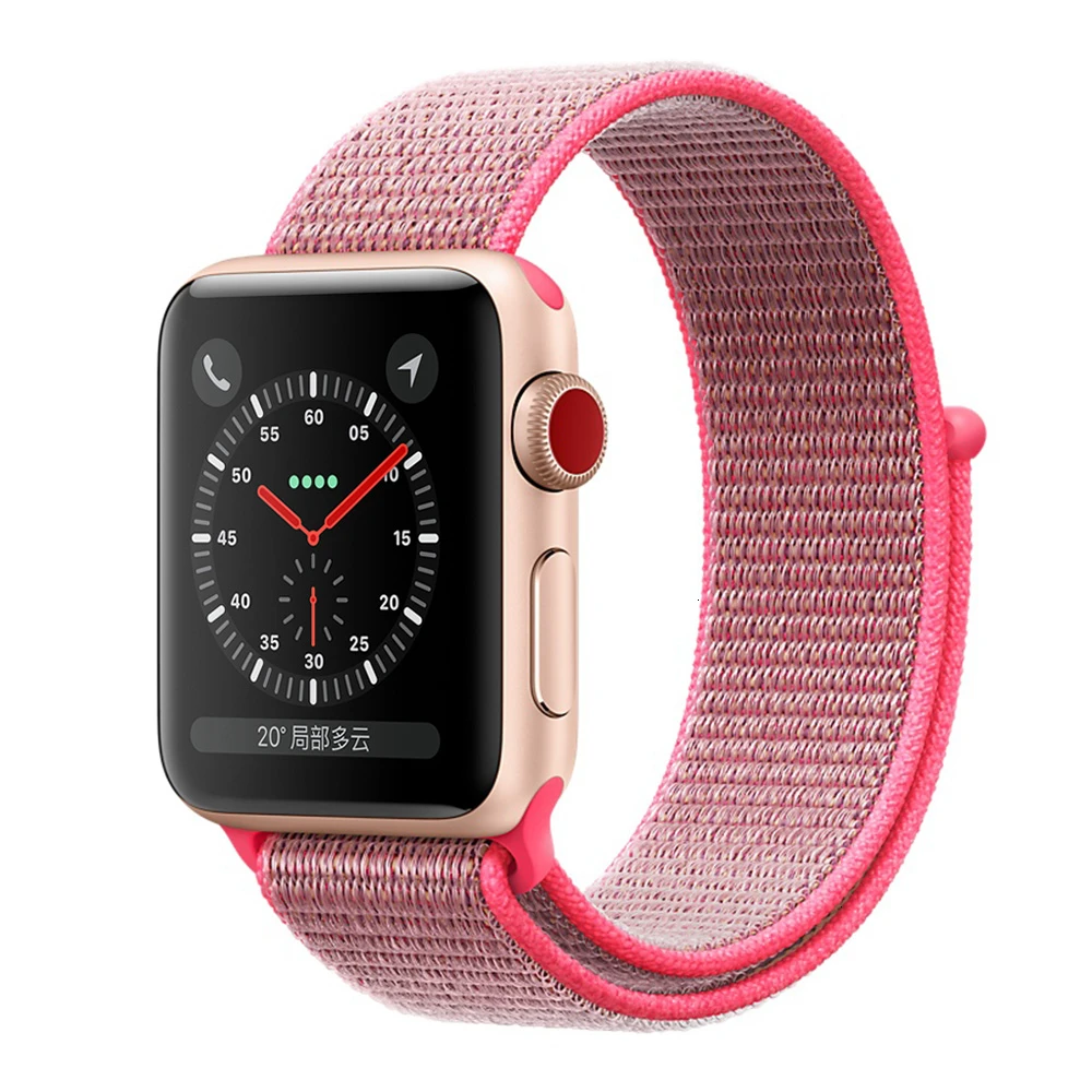 Hot Pink Нейлоновый ремешок для Apple Watch серии 5 42 мм iwatch 44 мм ремешок 38 мм 40 мм iwatch sreies 4 3 2 pulseira браслет ремешок для часов - Цвет ремешка: Hot Pink