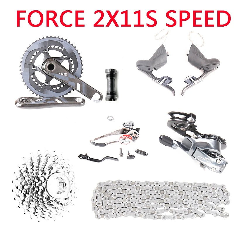 

SRAM FORCE набор компонентов дорожного велосипеда 22 2X1 1 скорость GXP кривошипная система карбоновый рычаг 170/172.5 мм передний задний переключатель ...