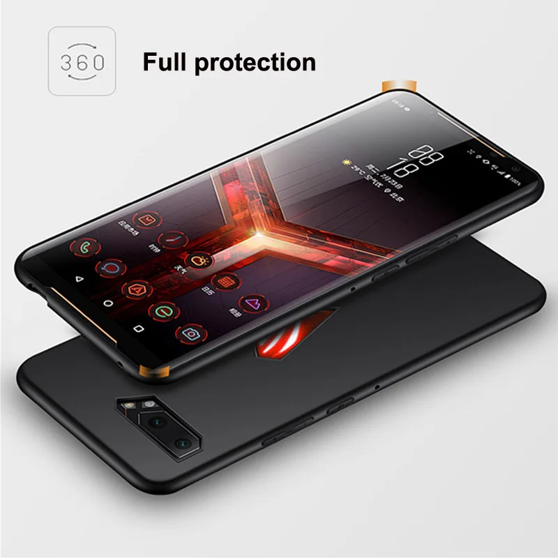 Для Asus ROG Phone 2 Case ZS660KL Мягкие силиконовые защитные чехлы+ стеклянная Защитная пленка для Asus ROG Phone II ROG2 Тонкий чехол