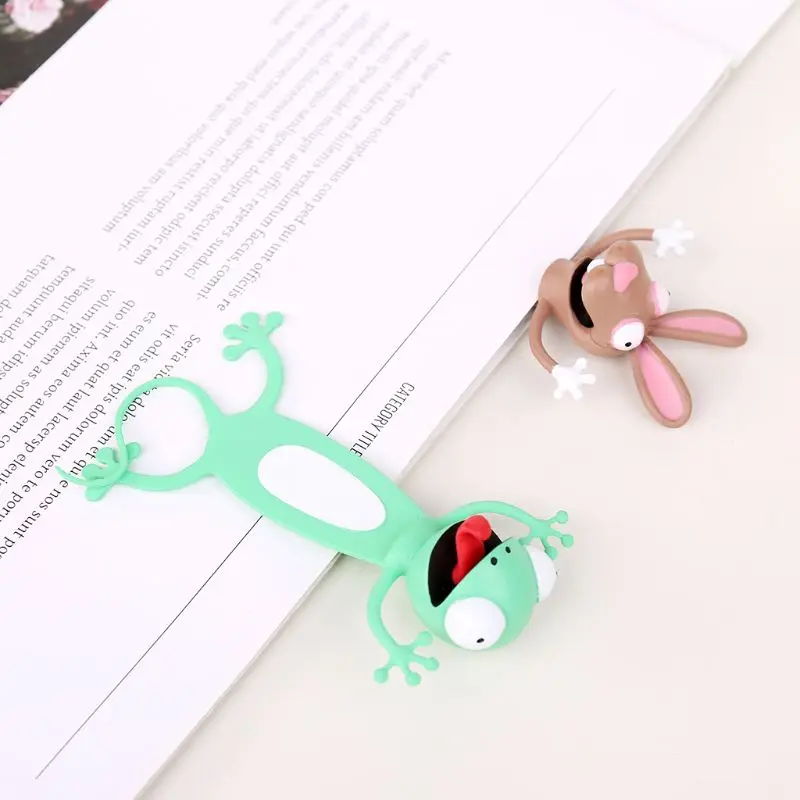 

3D Stereo Cartoon Lovely Animal Bookmark Cute Rabbit Funny Student Kids Gift