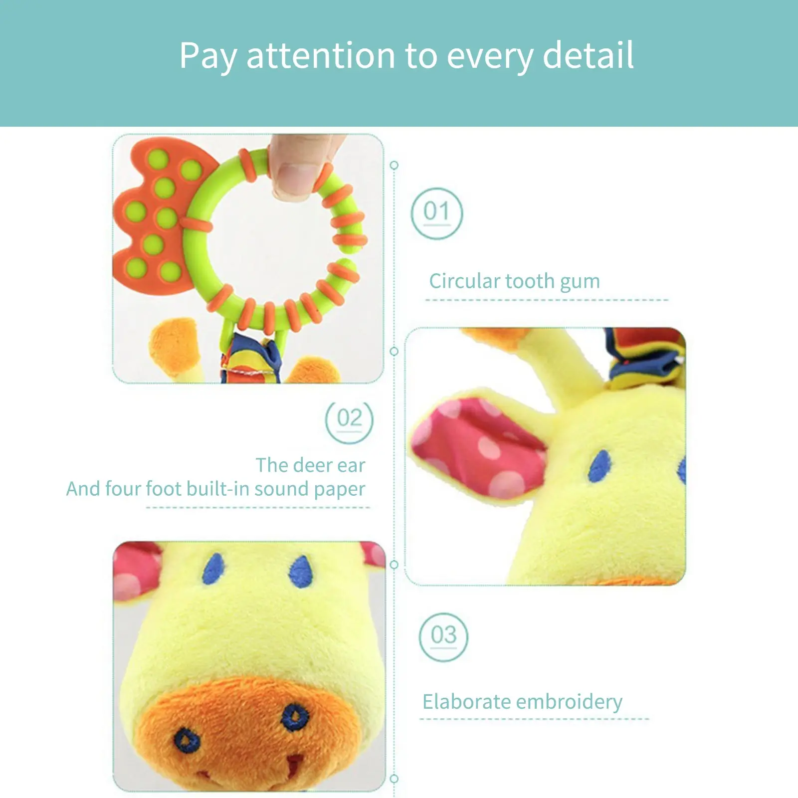 

Animal Handbells Infant Giraffe Bed Bell Plush Toy Baby Development Lovely Newborn Baby Rattles Plush Stroller Pendant Bed Bells