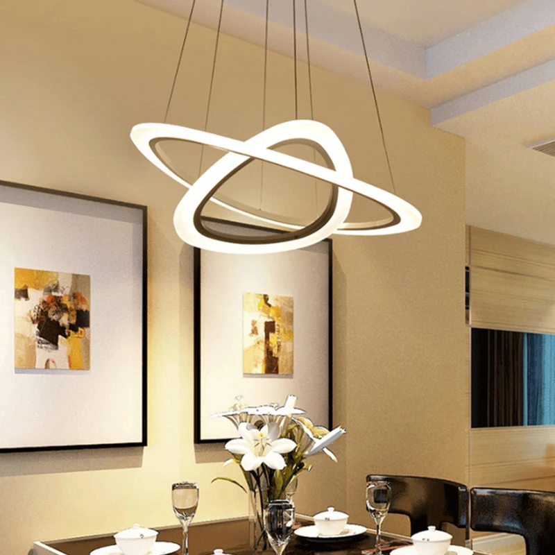 

Ring Acrylic Modern Led Pendant Light For Dining room Living room Kitchen Hanging Lamp White Led Pendant Lamp Lighting Fixtures