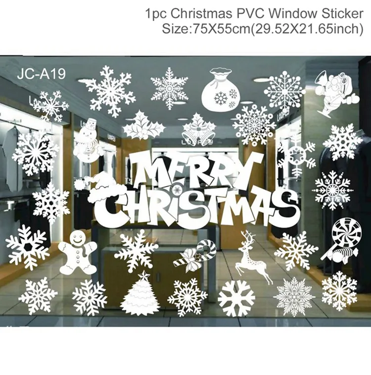 Window sticker 17 QIFU рождественские украшения Новогодние наклейки на окно Новогодние украшения Новогодние стеклянные наклейки рождественские украшения - Цвет: Window sticker 17