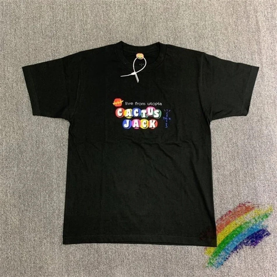 

2021ss Cactus Jack Travis Scott T-Shirt Men Women Color Acid Washed Jackboys Tees Tee woman tshirts best seller