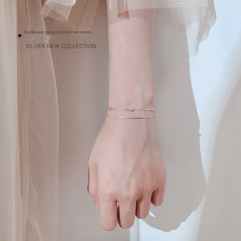 Модные ювелирные изделия браслет-цепочка из бисера для женщин двухслойный