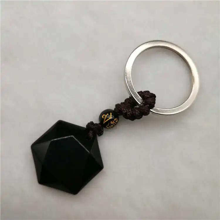 Прямая поставка натуральный энергетический камень черный обсидиан 6 звезд