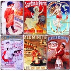 Ретро-плакат с изображением Парижа, настенное украшение из алюминия, винтажные металлические жестяные знаки, живопись, домашний декор ZSS12