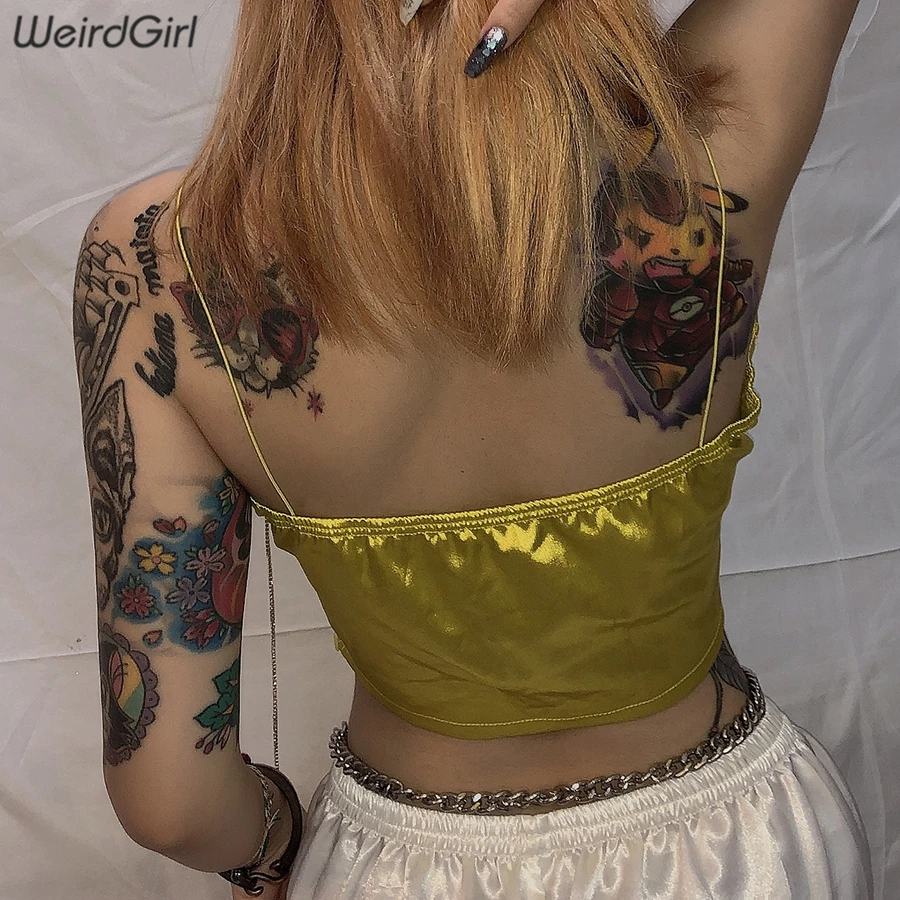 Weirdgirl женские складные модные сексуальные топы на бретелях без рукавов тонкие Женские однотонные Топы эластичные мягкие вечерние летние каникулы Новинка