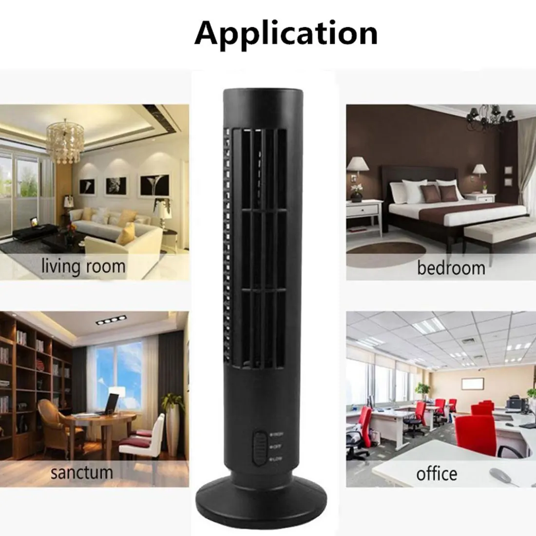 

Portable USB Air Conditioner Fan Electric Vertical Bladeless Desk Cooling Fan Full Controller For Home Office Travel Tower Fan
