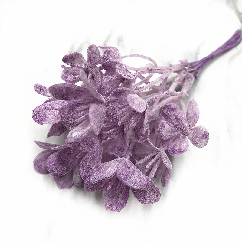 purple YOOROMER 6 шт. искусственный букет лужайка моделирование папоротник искусственный цветок DIY скрапбук домашнее свадебное Рождественское украшение - Цвет: purple