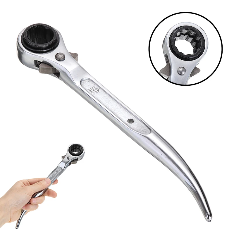 

19-21mm 2 Way Scaffold Spanner Podger Ratchet Scaffolders Spanner Quick Fasten Remove Screws Wrench