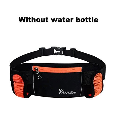 Orange Running Bags Waist 2 Water Bottle Outdoor Camping Hiking Fitness Man Women Gym Lightweight Belt Bag Female Sports Fanny Packs - Цвет: Orange
