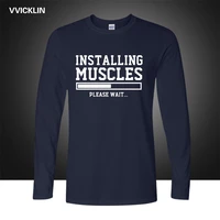 autumn new arrival installing muscles funny print t shirts mens cotton long sleeve tshirt 2021 spring plus size streetwear