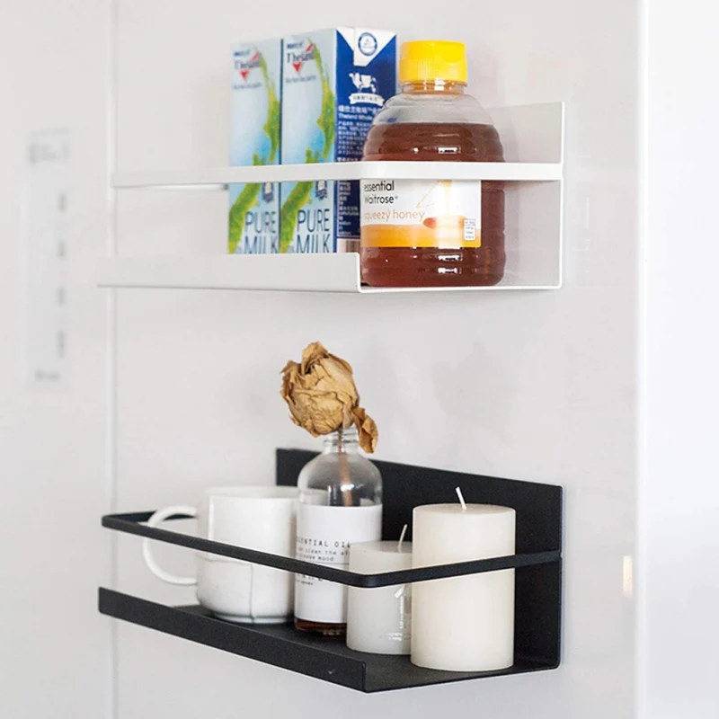 

Magnetic Sticker Refrigerator Rack Kitchen Multifunctional Iron Art Storage Rack Refrigerator Side Wall-mounted Rack