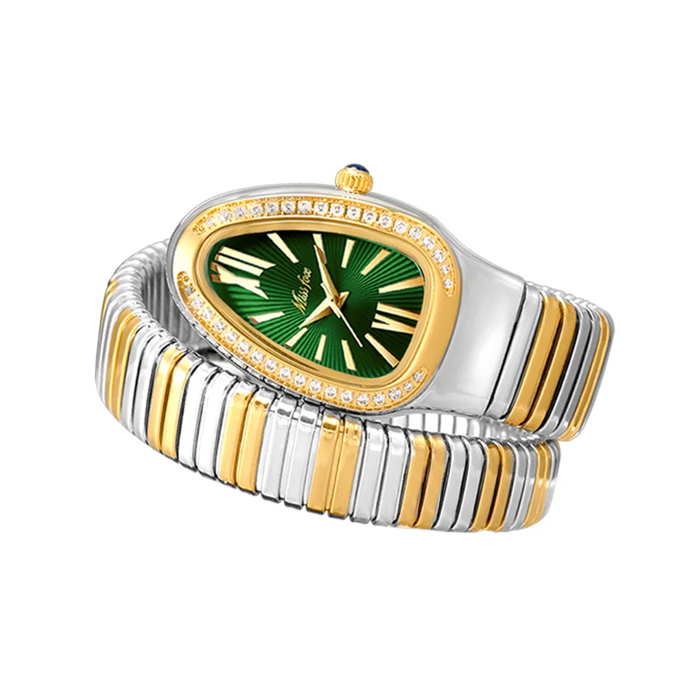 Цена часы женские наручные часы для женщин Женские часы 2021, Роскошные наручные часы в форме змеи для женщин, уникальные стальные золотые кварцев...