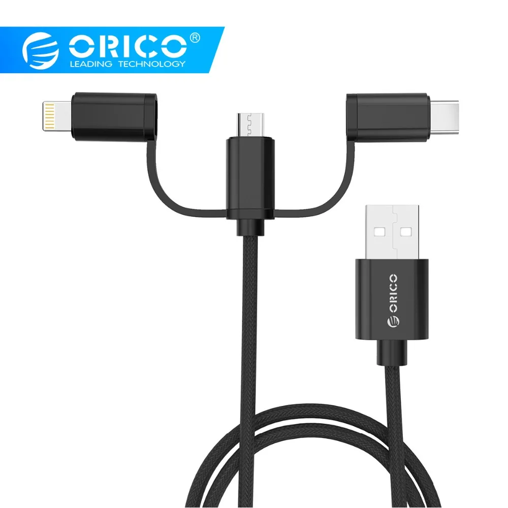 ORICO HT3 3 в 1 USB кабель для зарядки и передачи данных для iPhone huawei P20 Xiaomi 8 samsung