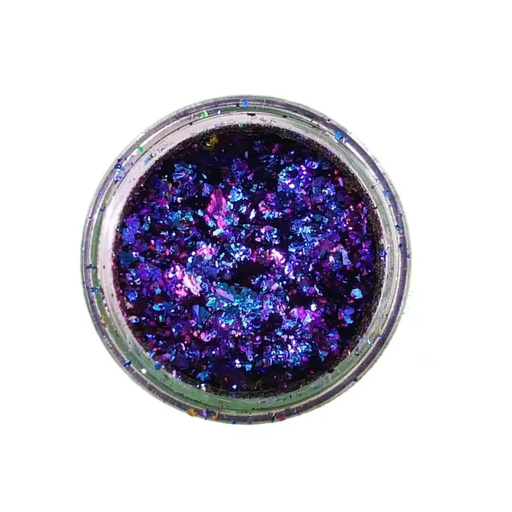 

12 Jars/set Chameleon Flake, Color-Changing Mirror Chrome Pigment Multi-Colors Chrome Nail Flakes Galaxy GLITTER Collection,IU67