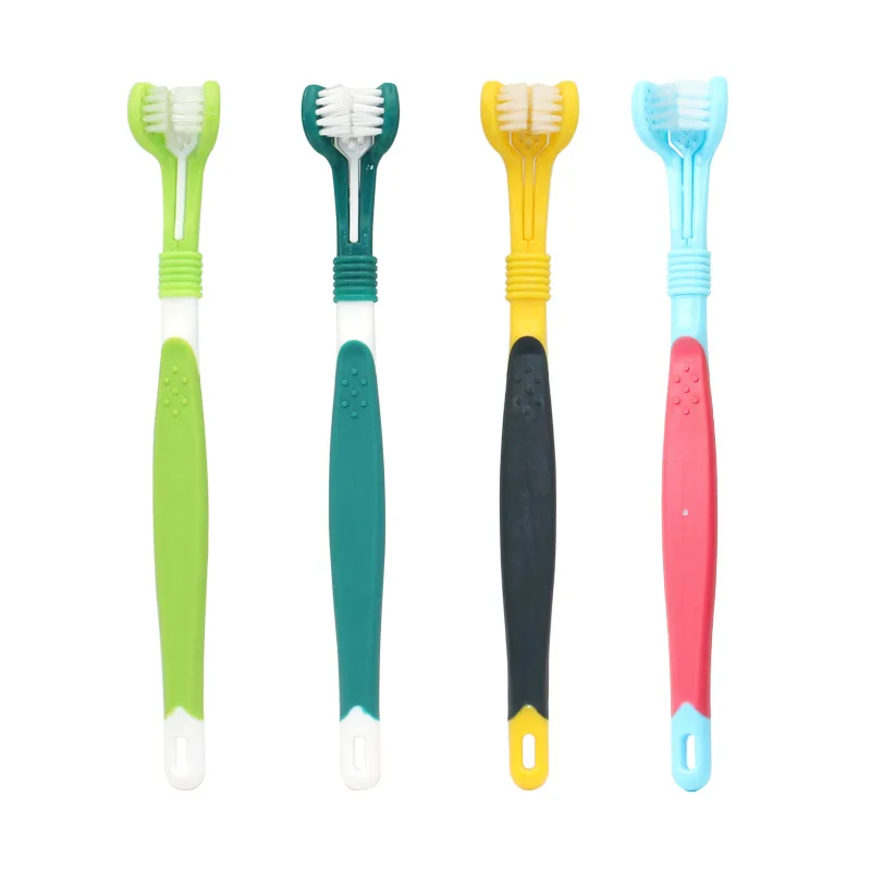 

Selling Three Sided Pet Toothbrush Dental Care Multi-angle Cleaning Teeth Bad Breath Tartar Care Dog Cat Cleaning Pet Supplies