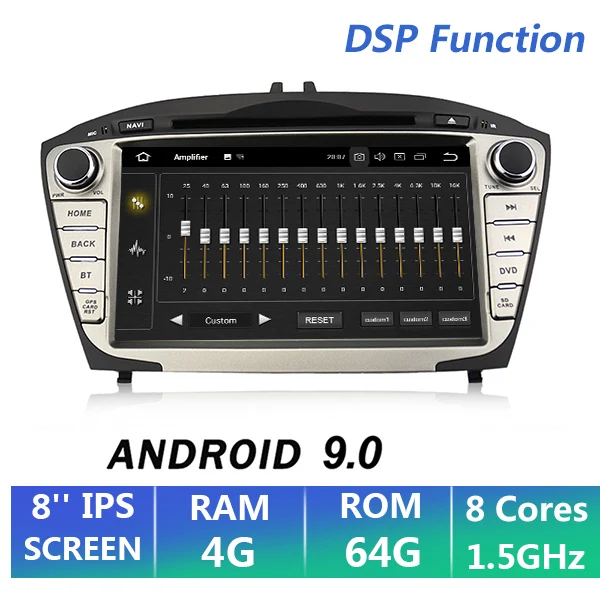 EKIY 8 ''2 Din Автомобильный мультимедийный плеер Android 9,0 для hyundai/IX35/TUCSON 2009- автомобильное радио DVD GPS навигация 4G+ 64G OBD2 Wifi - Цвет: 4G 64G IPS DSP