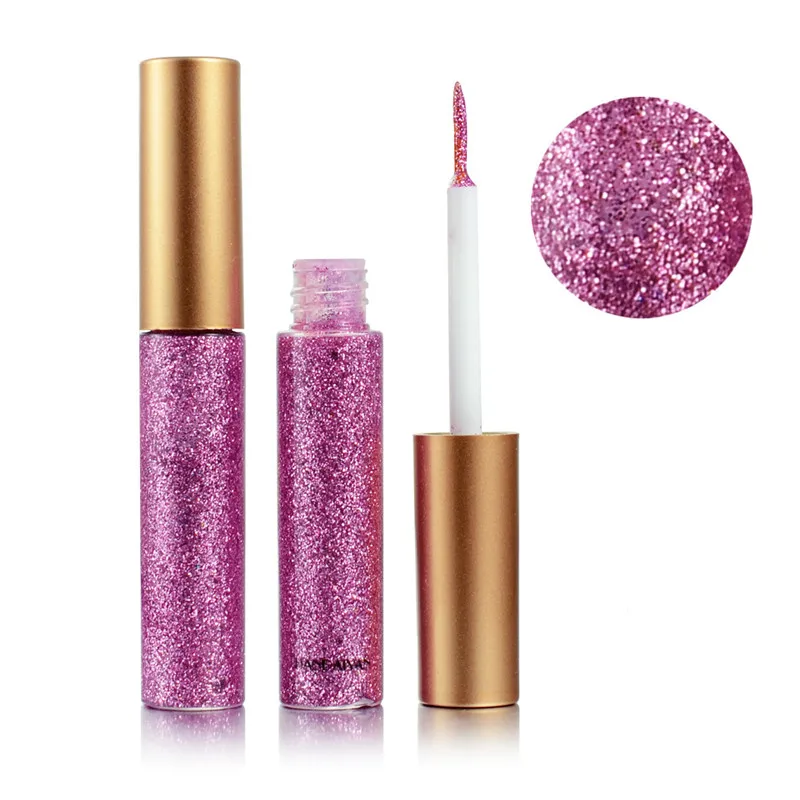 Pink Eyeliner Горячая Распродажа, белые золотые блестящие тени для век, легко носить, водонепроницаемые, жидкие, долговечная блестящая подводка для глаз, красота, подводка для глаз, макияж - Цвет: Pink Eyeliner