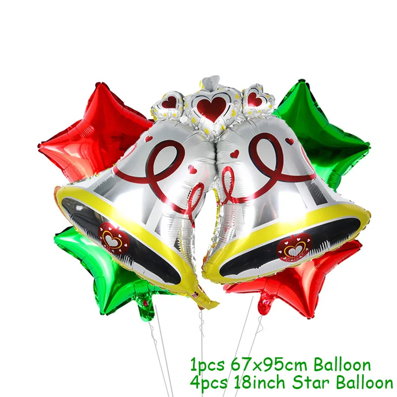 5pcs Balloon Set Рождественские украшения, воздушные шары, Набор Санта Клауса, снеговика, рождественские воздушные шары из фольги Globos, рождественские украшения для вечеринки, рождественские украшения - Цвет: 5pcs Balloon Set