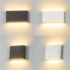 Водонепроницаемый настенный светодиодный светильник для сада, забора, ip65, 6 Вт, 12 Вт, современный алюминиевый внутренний декоративный настенный светильник для гостиной, спальни