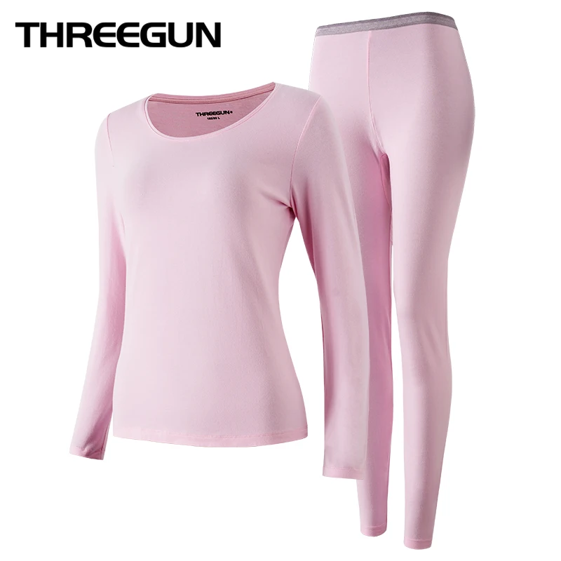 THREEGUN термо нижнее белье женское термобелье стрейч хлопок кальсоны длинное