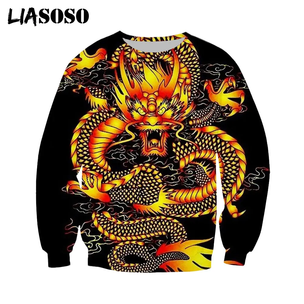 

LIASOSO 3D Print Chinese Dragon Cool Hoodie Men Women Casual Long Sleeve Sweatshirt Harajuku Pullover Autumn Sweater Tops