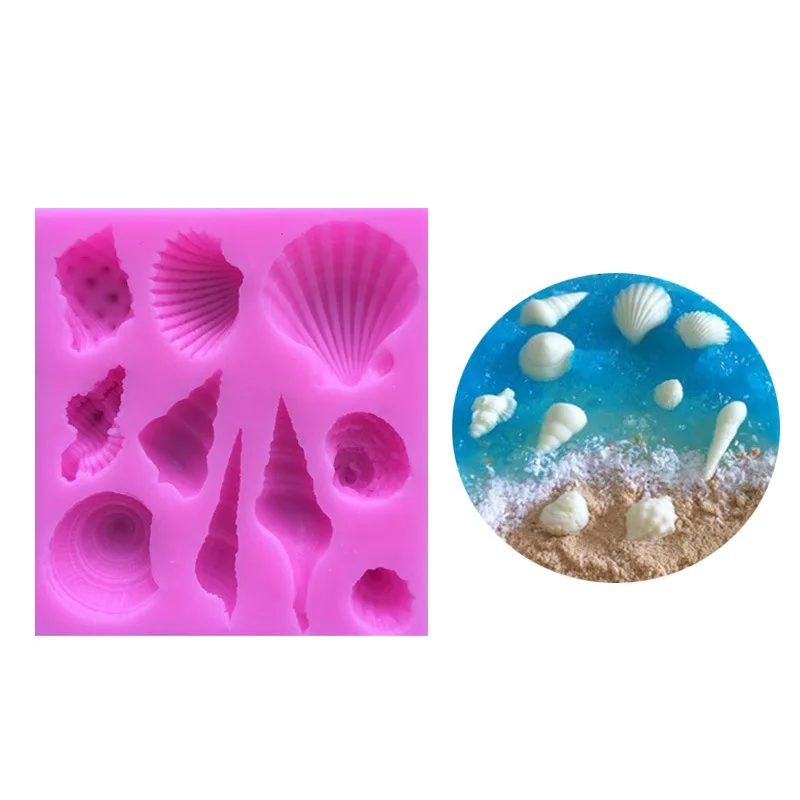 

Marine Shell Scallop Silicone Mold DIY Cake Decor Fondant Chocolate Candy Mould Baking Tools