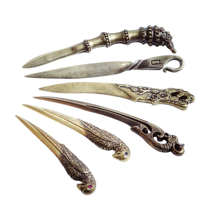 Китайский нож для чая ручной работы из чистой меди винтажные режущие иглы