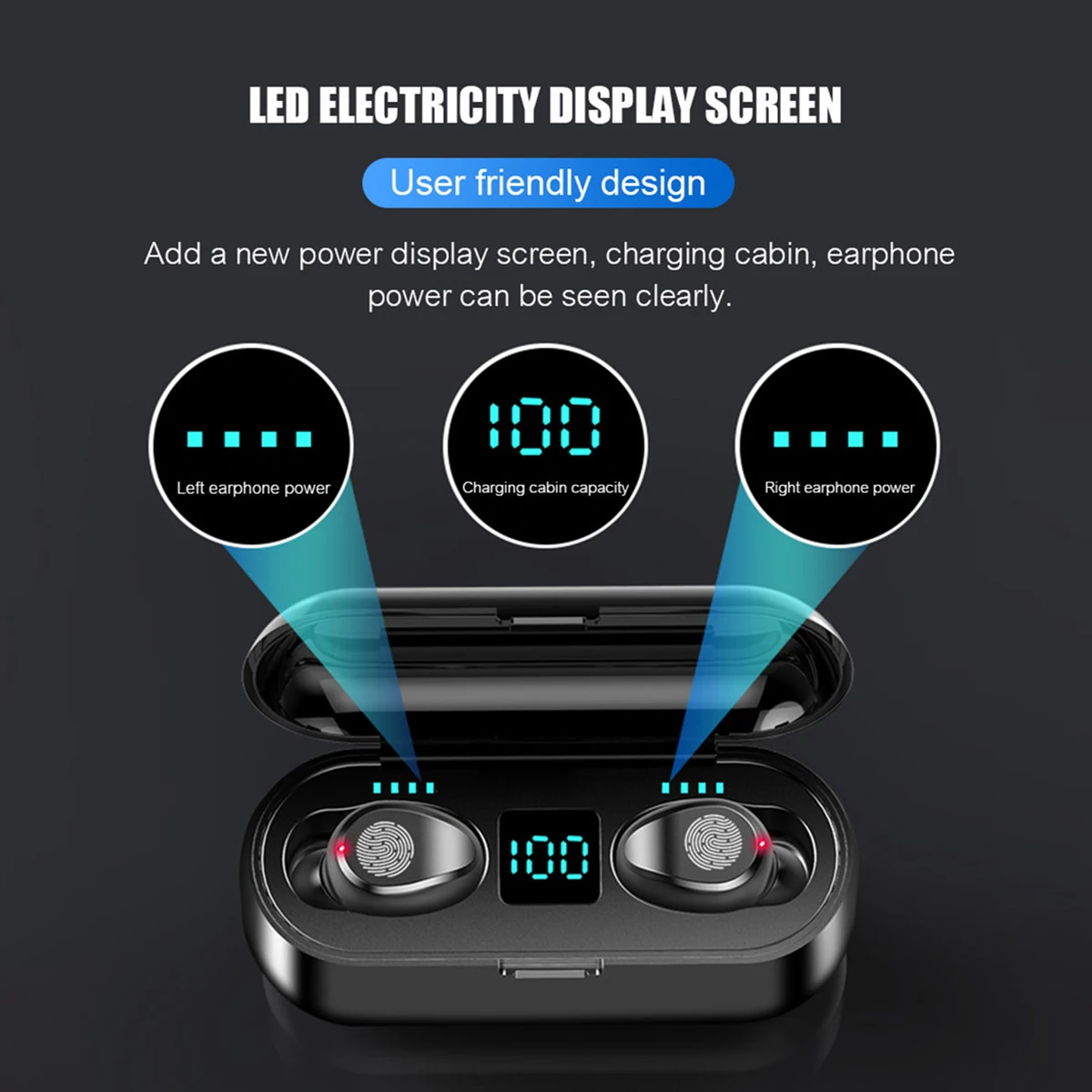 F9 TWS наушники беспроводной светодиодный дисплей Bluetooth V5.0 наушники 1200ma внешний аккумулятор водонепроницаемый 5D стерео гарнитура с микрофоном
