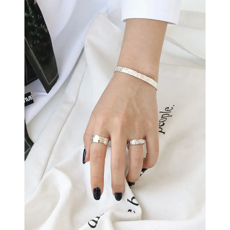 Новый браслет Kinel 2020 минимализм винтажный Открытый из стерлингового серебра 18K