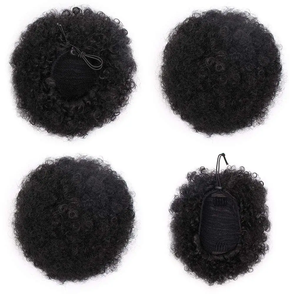 

Synthetic Curly Puff Drawstring Ponytail Faux Buns Short Kinky Curly Hair Ponytail Hair Extension Updo Wrap Kanekalon Fiber Wig