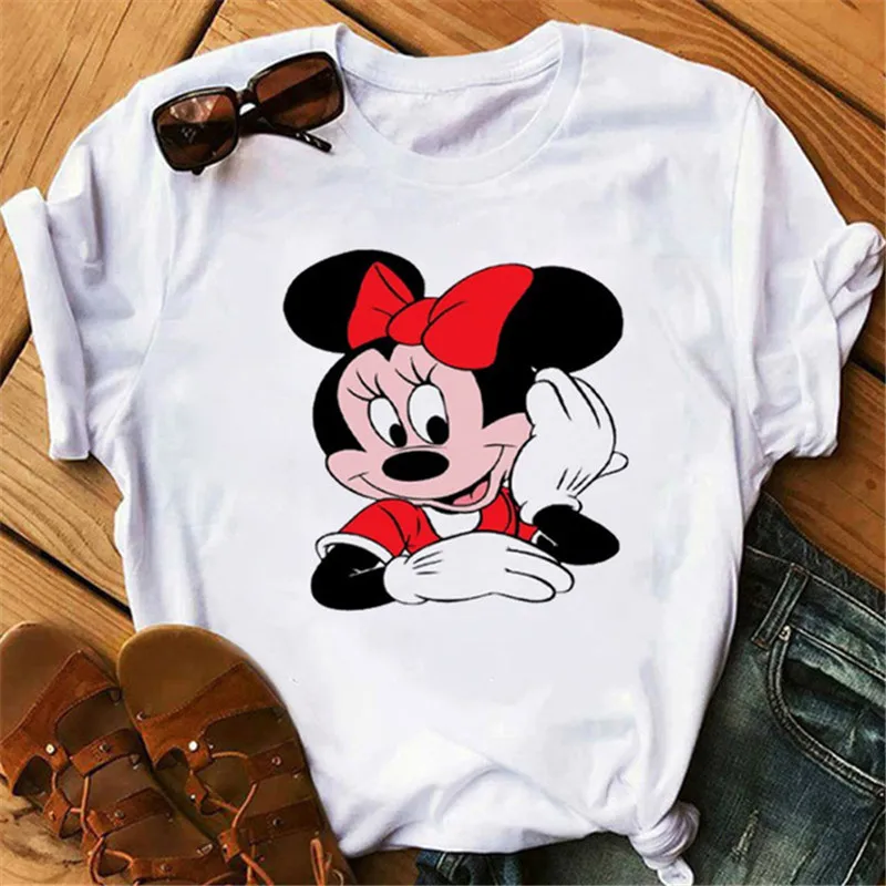 Модные женские Графические футболки Минни милая рубашка с изображением мыши