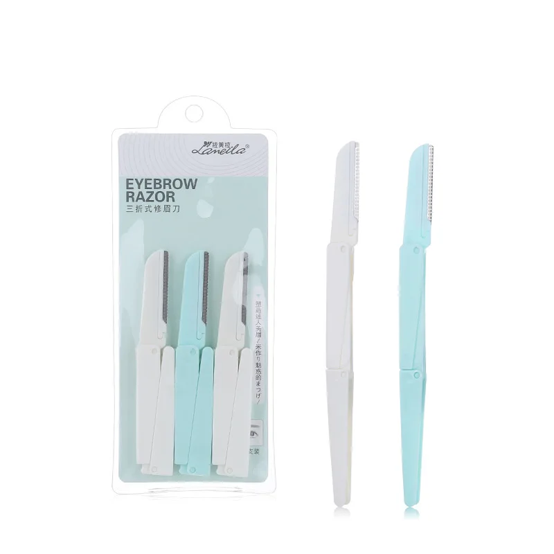 

3 pcs/lot Eyebrow Razor Folded Shaping Knife Security Shaving Eyebrows Foldable Portable Scraping Beauty Tools