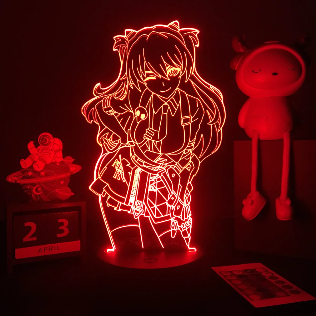 Anime Evangelions 3D LED Nightlight for Bedroom Decorative Asuka Langley Soryu Figure Kids Birthday Gift Manga Gadget Table Lamp | Лампы и