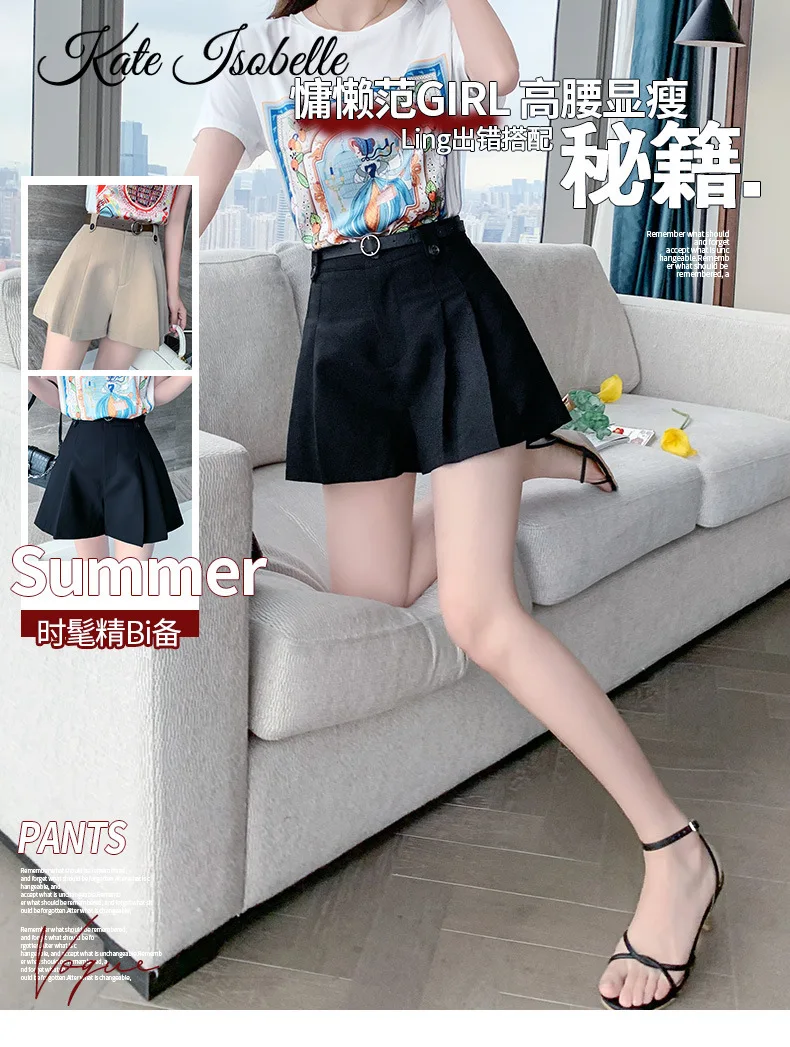 

Woman Fashion Pants Short Summer Solid Pants Dress Female Casual Pants Dress