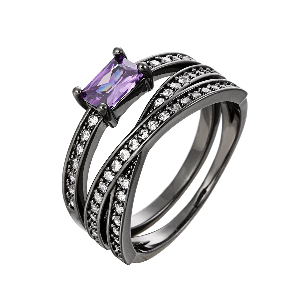 anillos mujer Большие кольца для женщин 1 комплект розовый кубический циркон сердце серебряное кольцо Bague Femme Свадебные кольца обручальное кольцо вечерние ювелирные изделия подарок - Цвет основного камня: anillos mujer