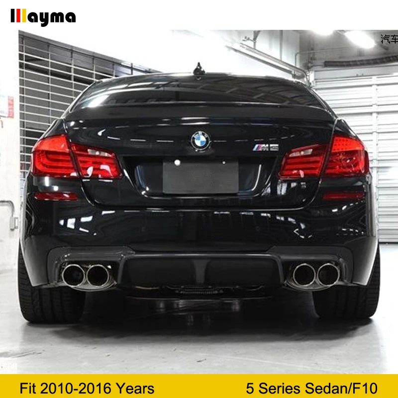 3D Стиль углеродного волокна задний бампер для губ Диффузор BMW 5 серии M5 2010 2016 год F10