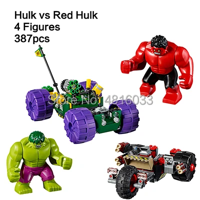 Marvel Супергерои Мстители 4 эндигра Sanctum Minifigs фигурки танос Человек-паук Доктор Стрэндж строительные кубики, детские игрушки в подарок - Цвет: Hulk vs Red Hulk
