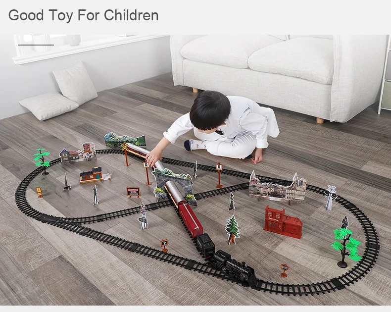High Speed Railway Trem Elétrico Trilhos para Crianças, Montar Faixas DIY,  Kids' Locomotive Tracks Set