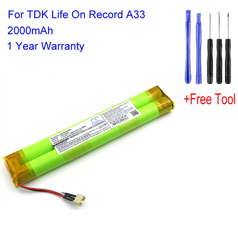 Cameron Sino для TDK Life On запись A33 CS TKA330SL 2000 мАч Мини Bluetooth Сменный аккумулятор динамика