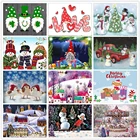 Счастливого Рождества, алмазная картина, квадратная, круглая, полная картина, 5D Diy Вышивка стразы, мозаика, Рождественское украшение для дома