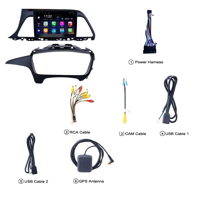 

For Hyundai Sonata 9th Generation 2015-2017 Head Unit Stereo 2.5D 9" Touch Screen Android GPS Navigation Car Multimedia Player