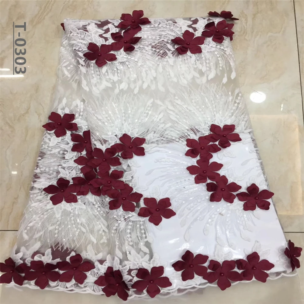 Нигерия 3d Цветочная кружевная ткань высокое качество сетчатые кружева с