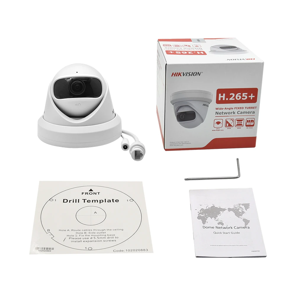 

Hikvision 4MP IP Camera DS-2CD2345G0P-I H.265+ POE SD Card 180 View Onvif CCTV Mini Outdoor Security Infrared Dome Video Camera