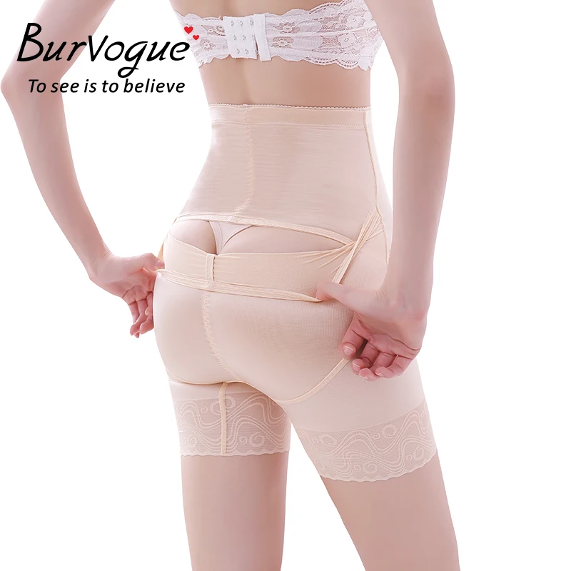 Burvogue, Утягивающие трусы с высокой талией, штаны для похудения с контролем живота, нижнее белье для тренировок, кружевные дышащие трусики