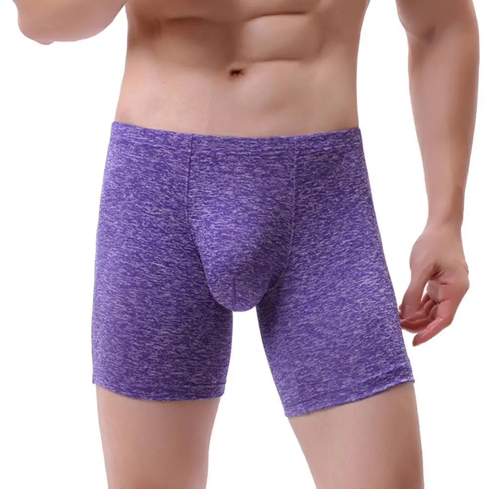 

U Convex Men Underpants Solid Color Shorts Seamless Stretchy Mid Waist Slim Boxer Panties 3D Cutting Male Boxers